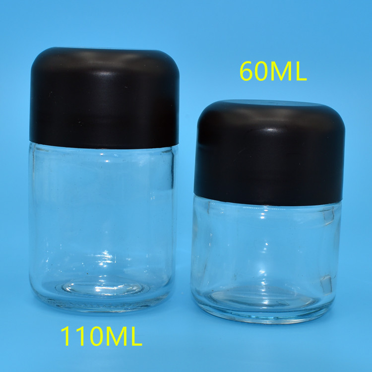 53mm cannabis packaging glass jar with child resistant cap mihaa packaging (1)