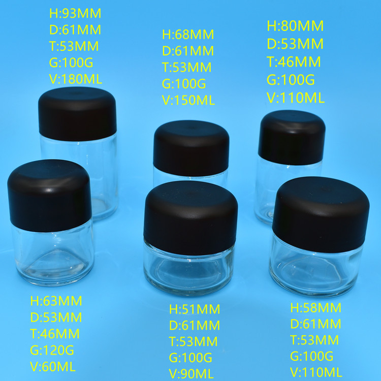 53mm cannabis packaging glass jar with child resistant cap mihaa packaging