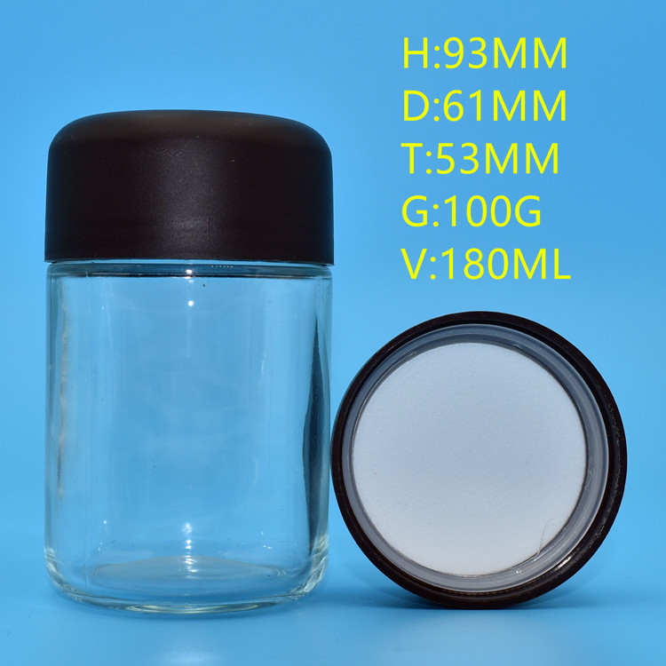 53mm cannabis packaging glass jar with child resistant cap mihaa packaging