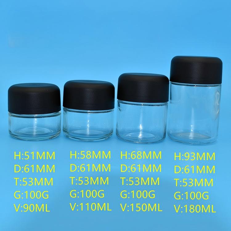 53mm cannabis packaging glass jar with child resistant cap mihaa packaging